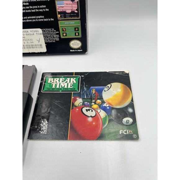 Break Time: The National Pool Tour (Nintendo, 1993) NES CIB COMPLETE - Picture 8 of 16